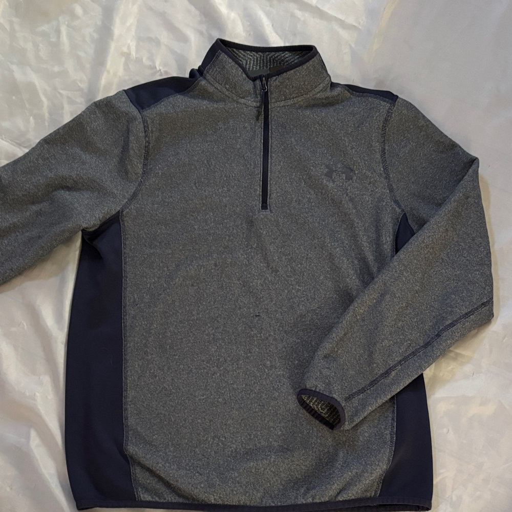 Navy Blue marled Quarter-Zip Pullover